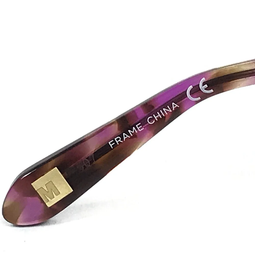 Marchon NYC Eyeglasses Frames WALDORF 210 Satin Brown Purple Half Rim 51-17-135